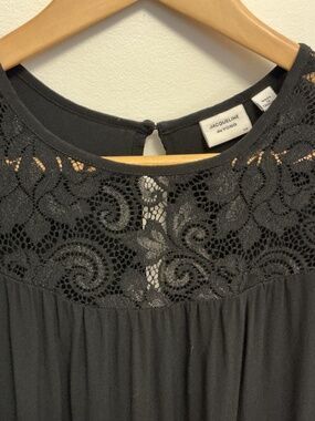 Jacqueline de Yong Black Boho lace Yoke flutter Sleeve Blouse- Size 40